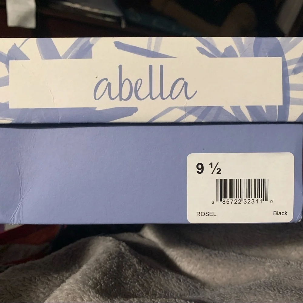 𝅺ABELLA Black Patent Fabric Rosel Wedge Shoes New in Box Size 9.5